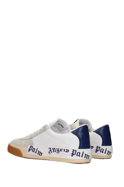 Shop Palm Angels Sneakers Leather Beige Blue