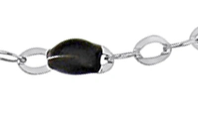 Shop Delmar Sterling Silver Black Enamel Station Chain Necklace