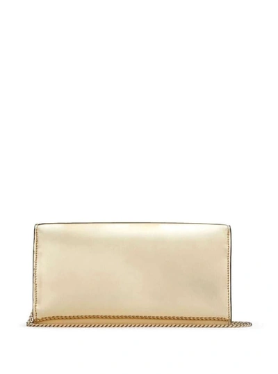 Shop Jimmy Choo 'emmie' Gold-colored Handbag With Magnetic Fastening In Mirror Fabric Woman In Metallic
