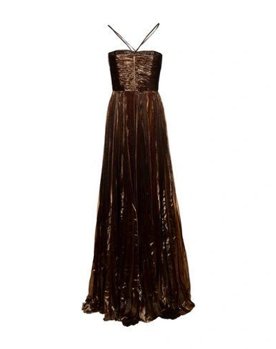 Shop Dsquared2 Long Dresses In Dark Brown