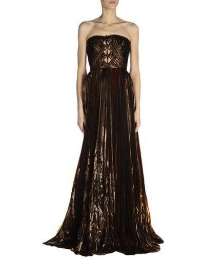 Shop Dsquared2 Long Dresses In Dark Brown