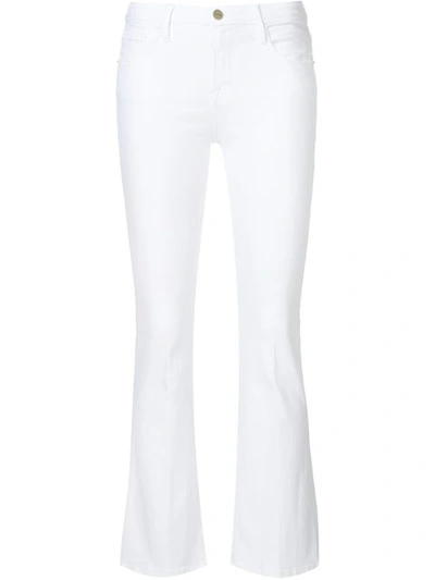 Frame Le Crop Mini Mid-rise Bootcut Jeans In White