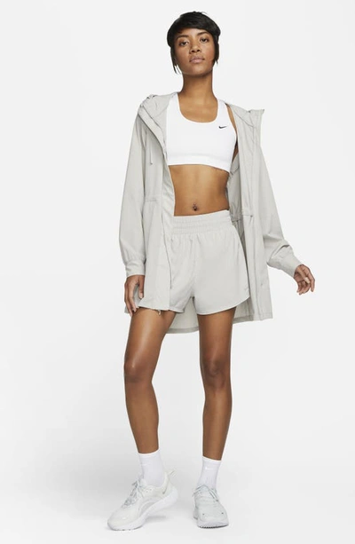 Shop Nike Dri-fit High Waist Shorts In Light Iron Ore