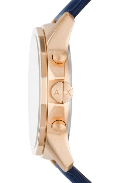 Armani Exchange Ax  Chronograph Leather Strap Watch, 44mm In Rose Gold