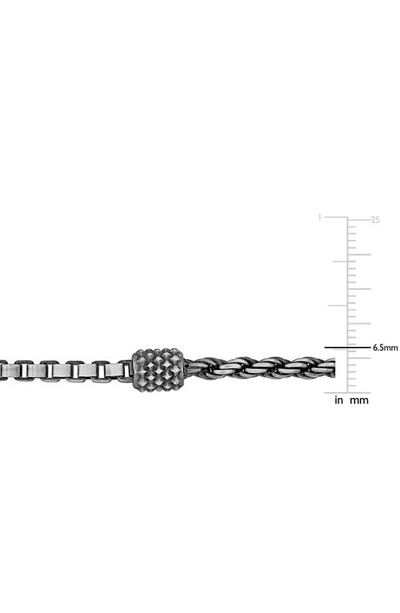 Delmar Half Rope Half Box Chain Necklace In Silver
