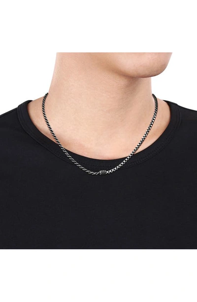 Delmar Half Rope Half Box Chain Necklace In Silver