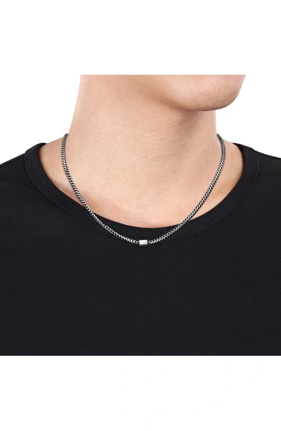 Delmar Franco Oxidized Sterling Silver Wheat Chain Pendant Necklace In Silver