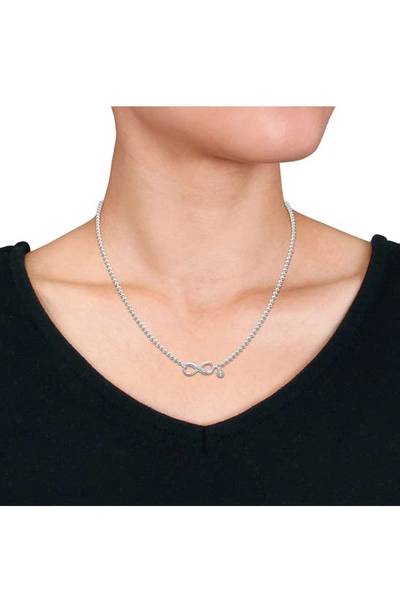 Delmar Sterling Silver Infinity Clasp Ball Chain Necklace In Silver
