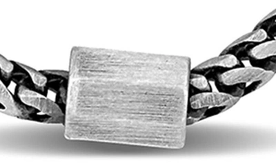 Delmar Franco Oxidized Sterling Silver Wheat Chain Pendant Necklace In Silver
