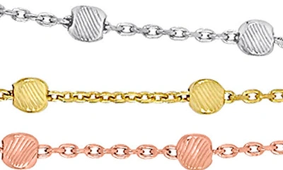 Delmar Three-strand Ball Chain Necklace In Sterling Silver/ Gold