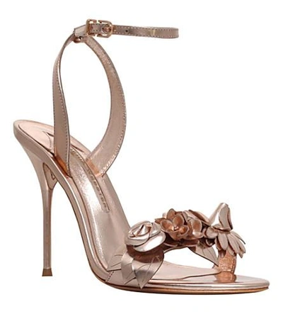 Shop Sophia Webster Lilico Metallic-leather Heeled Sandals In Bronze