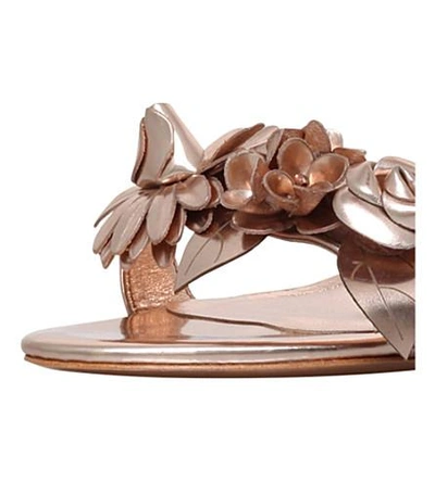 Shop Sophia Webster Lilico Metallic-leather Heeled Sandals In Bronze
