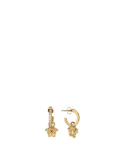 Shop Versace Earrings In Oro -crystal