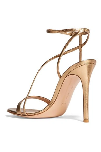 Shop Gianvito Rossi Metallic Leather Sandals