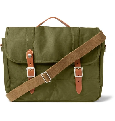JCREW Harwick Leather-Trimmed Canvas Messenger Bag 