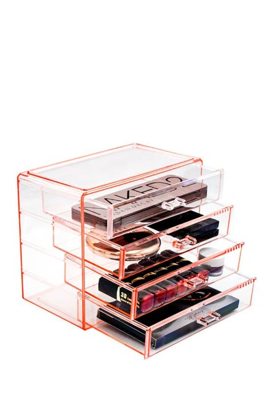 Shop Sorbus Pink Makeup & Jewelry Storage Case Display In Pink Red
