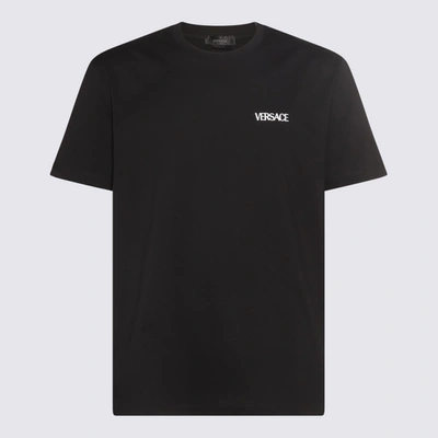 Shop Versace Black Multicolour Cotton T-shirt