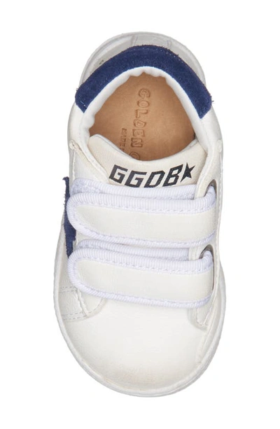 Shop Golden Goose June Star Mid Top Sneaker In White/ Dark Blue