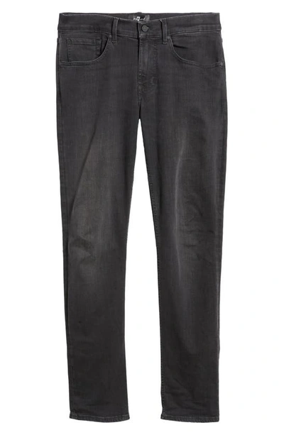 7 For All Mankind Mens Black Slimmy Tapered Luxe Performance Plus Slim-fit Tapered Jeans In Washedblk