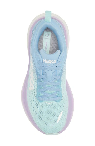 Shop Hoka Bondi 8 Running Shoe In Airy Blue / Sunlit Ocean