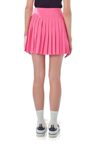 English Factory Sportswear Pleated Stretch Skort In Fuchsia