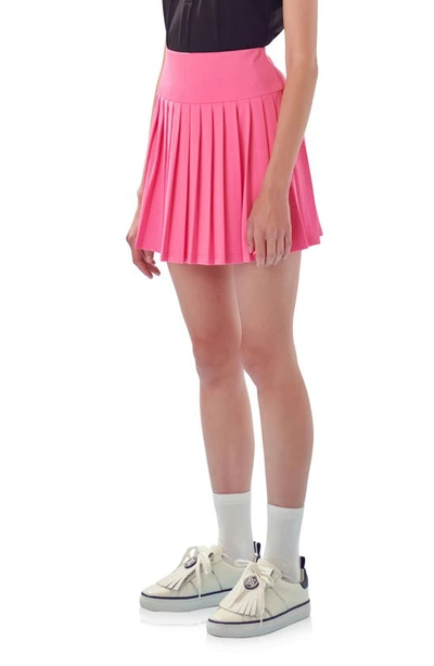 English Factory Sportswear Pleated Stretch Skort In Fuchsia