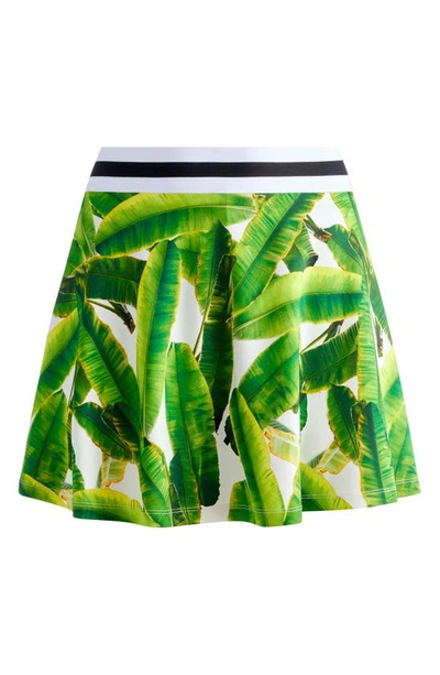 Alice And Olivia Blaise Trapeze Mini Skort In Sun Palm Off White