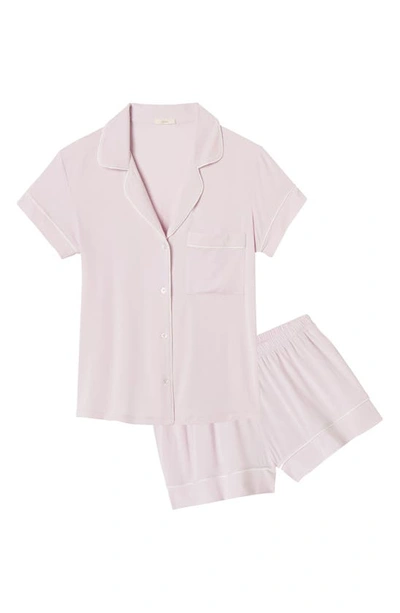 Shop Eberjey Gisele Jersey Knit Shorty Pajamas In Lilac/ Ivory