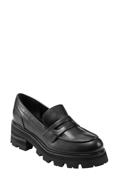 Marc Fisher Ltd Latika Platform Loafer In Black/ Black