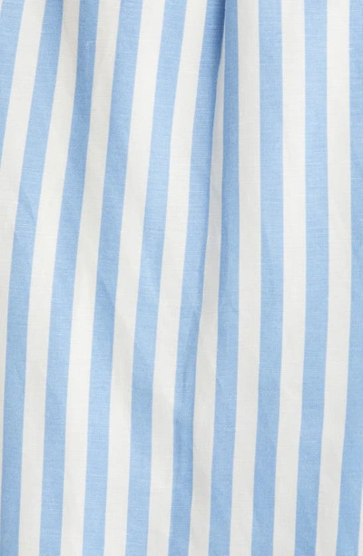 Sophie Rue Lille Stripe Cutout Smocked Linen Blend Sundress In Blue White Stripe