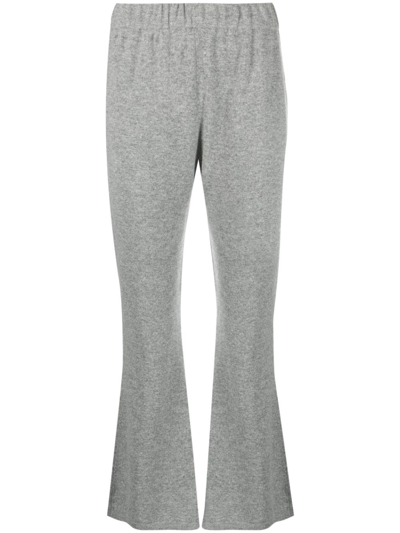 Shop Fabiana Filippi Knitted Flared Trousers In Grey