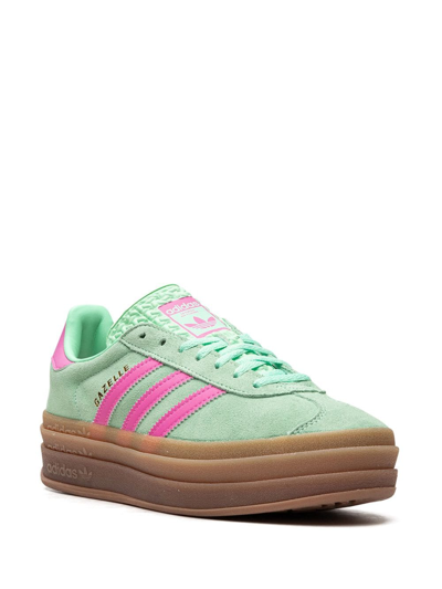 Shop Adidas Originals Gazelle Bold "pulse Mint Pink" Sneakers In Green