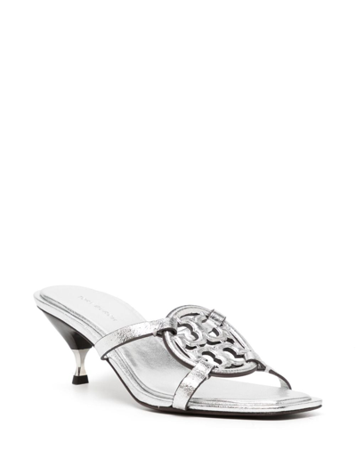 Shop Tory Burch Geo Bombe 55mm Leather Sandals In Silver