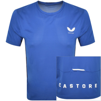 Shop Castore Mix Mesh Performance T Shirt Blue