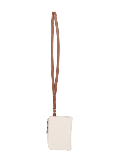 Shop Palm Angels Colour-block Leather Pouch In Brown