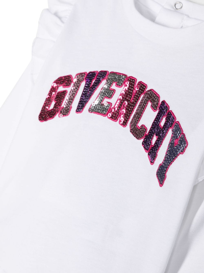 Shop Givenchy Sequin-embellished Logo T-shirt In White