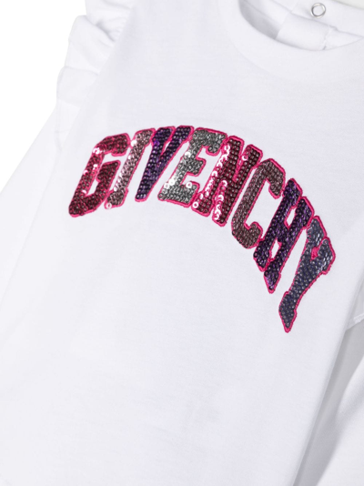 Givenchy Sequin-embellished Logo T-shirt In White