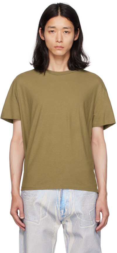 Shop Our Legacy Khaki Hover T-shirt In Capers Green Dry Cre