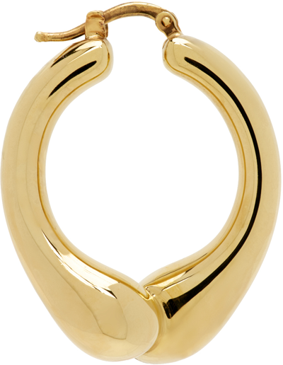 Shop Jil Sander Gold Twisted Single Earring In 713 Gold