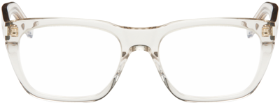 Shop Saint Laurent Transparent Sl 598 Glasses In 004 Beige/beige/tran
