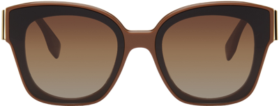 Shop Fendi Brown ' First' Sunglasses In 6350f