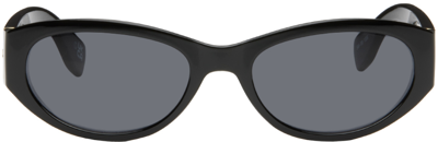 Shop Le Specs Black Polywrap Sunglasses In Lsu2329614