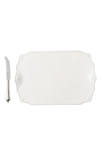 Shop Juliska Berry And Thread Serving Board & Knife In Whitewash