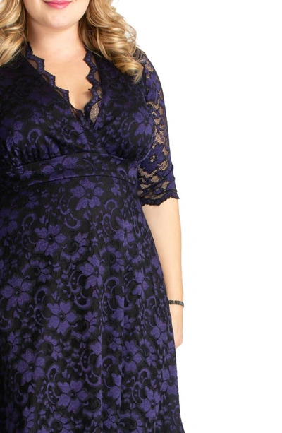 Shop Kiyonna Mon Cheri Lace Cocktail Dress In Violet Noir