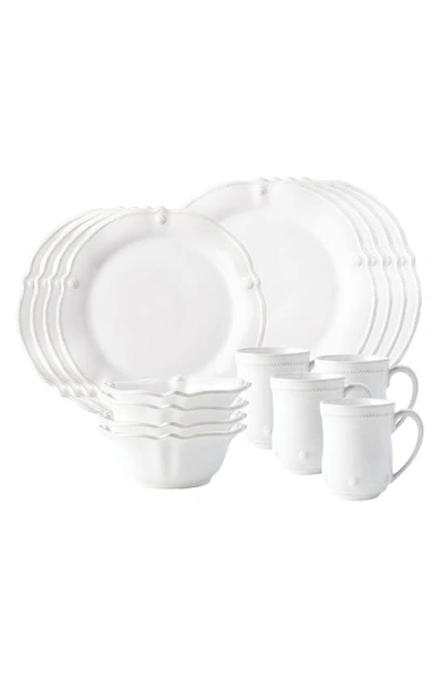 Juliska Berry & Thread Whitewash 16 Piece Dinnerware Set, Service For 4 In Whitewash