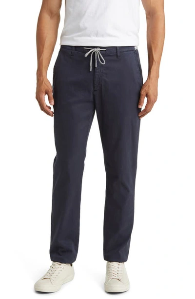 Shop 34 Heritage Formia Drawstring Pants In Navy Soft Touch