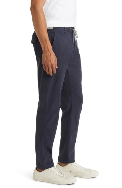 Shop 34 Heritage Formia Drawstring Pants In Navy Soft Touch
