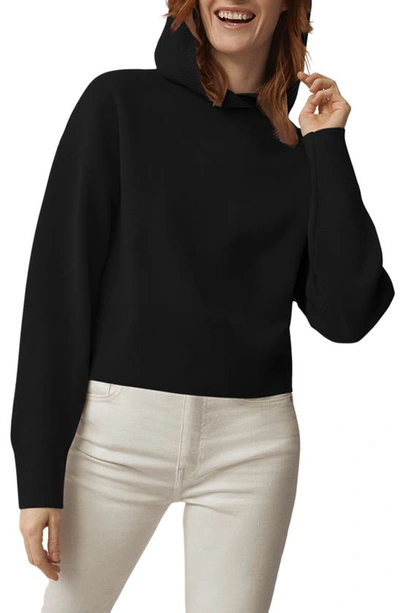 Shop Canada Goose Holton Merino Wool Hoodie Sweater In Black - Noir
