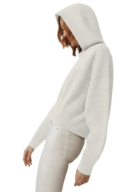 Shop Canada Goose Holton Merino Wool Hoodie Sweater In Mist Grey - Brume Grise