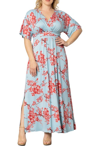 Shop Kiyonna Vienna V-neck Maxi Dress In Cherry Blossom Print
